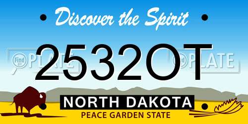 2532OT North Dakota License Plate