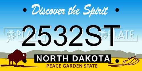 2532ST North Dakota License Plate