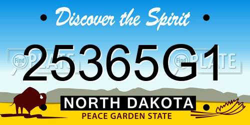 25365G1 North Dakota License Plate