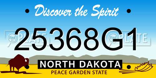 25368G1 North Dakota License Plate
