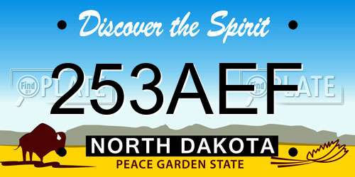 253AEF North Dakota License Plate