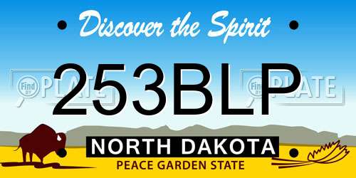 253BLP North Dakota License Plate
