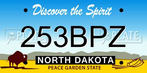 253BPZ North Dakota License Plate