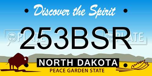 253BSR North Dakota License Plate