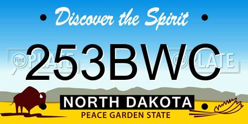 253BWC North Dakota License Plate