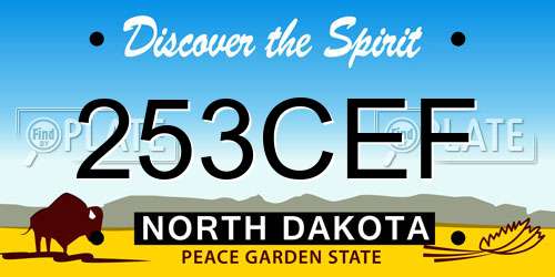 253CEF North Dakota License Plate