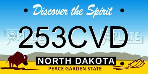 253CVD North Dakota License Plate