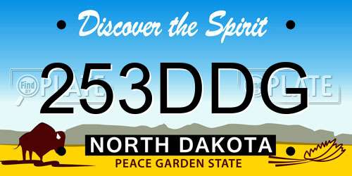 253DDG North Dakota License Plate