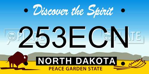 253ECN North Dakota License Plate