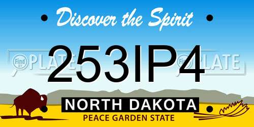 253IP4 North Dakota License Plate