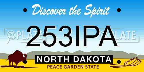 253IPA North Dakota License Plate