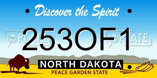 253OF1 North Dakota License Plate