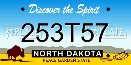 253T57 North Dakota License Plate