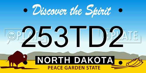 253TD2 North Dakota License Plate