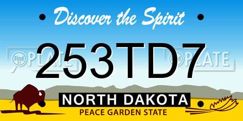 253TD7 North Dakota License Plate