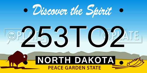 253TO2 North Dakota License Plate