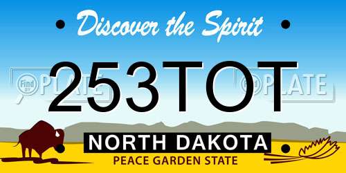 253TOT North Dakota License Plate