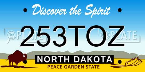 253TOZ North Dakota License Plate