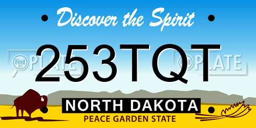 253TQT North Dakota License Plate