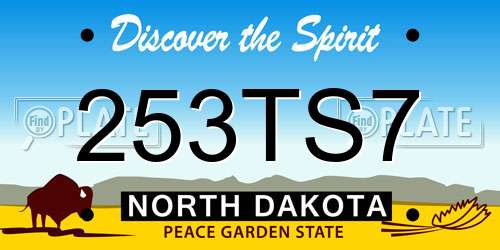 253TS7 North Dakota License Plate