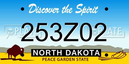 253Z02 North Dakota License Plate