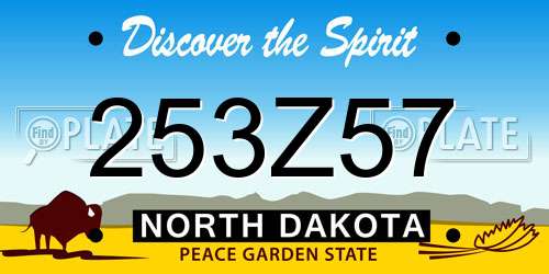 253Z57 North Dakota License Plate
