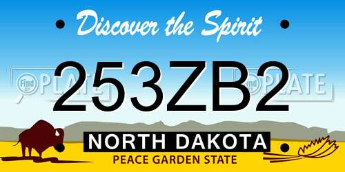 253ZB2 North Dakota License Plate