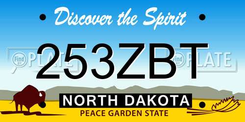 253ZBT North Dakota License Plate