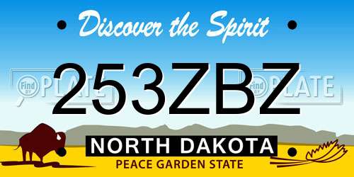253ZBZ North Dakota License Plate