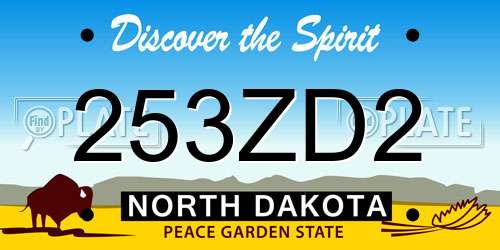253ZD2 North Dakota License Plate