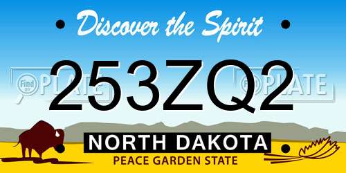 253ZQ2 North Dakota License Plate