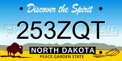 253ZQT North Dakota License Plate