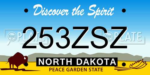 253ZSZ North Dakota License Plate