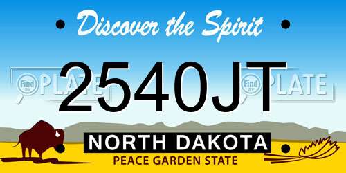 2540JT North Dakota License Plate