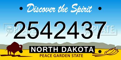 2542437 North Dakota License Plate