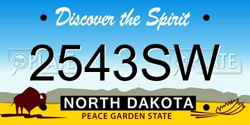 2543SW North Dakota License Plate