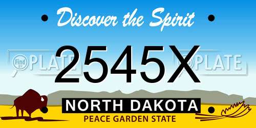 2545X North Dakota License Plate