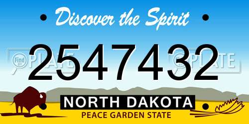2547432 North Dakota License Plate