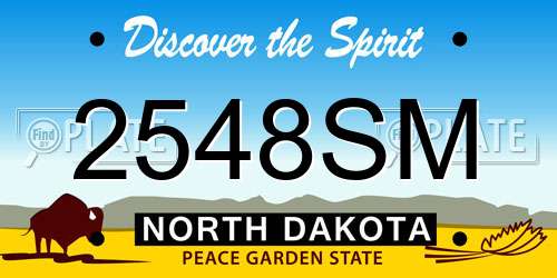 2548SM North Dakota License Plate