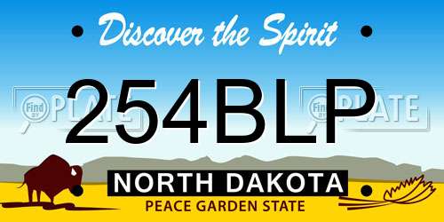 254BLP North Dakota License Plate