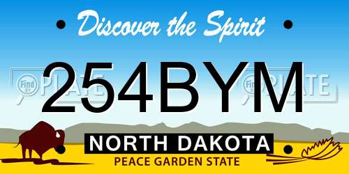 254BYM North Dakota License Plate