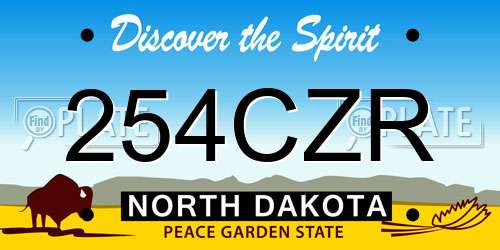 254CZR North Dakota License Plate