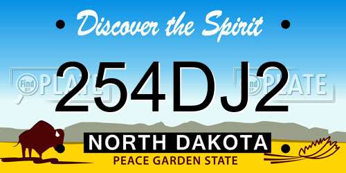 254DJ2 North Dakota License Plate