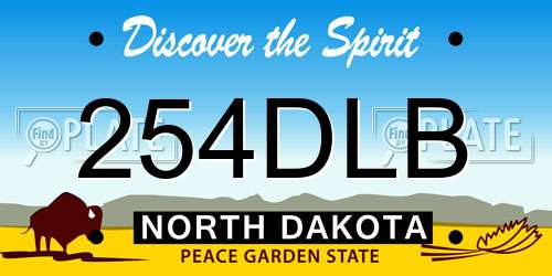 254DLB North Dakota License Plate