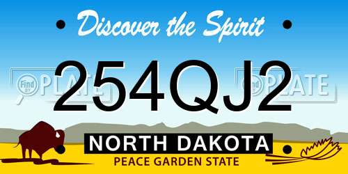 254QJ2 North Dakota License Plate