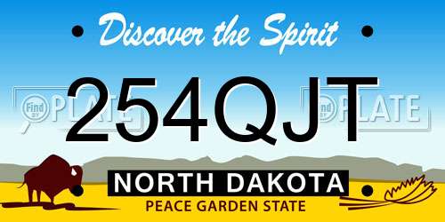 254QJT North Dakota License Plate