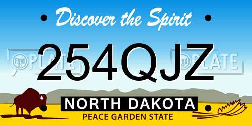 254QJZ North Dakota License Plate