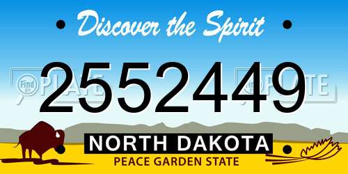 2552449 North Dakota License Plate