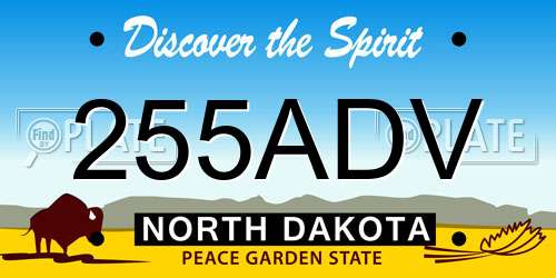 255ADV North Dakota License Plate