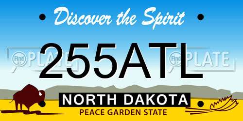255ATL North Dakota License Plate